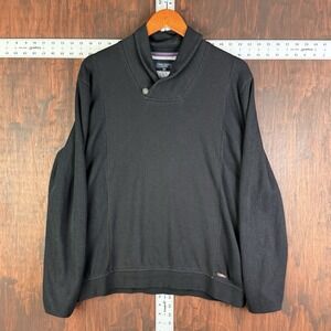 Ted Baker Sweater Pullover Mock Jumper Preppy Outdoor Walking‎ Black Men's 6 2XL
